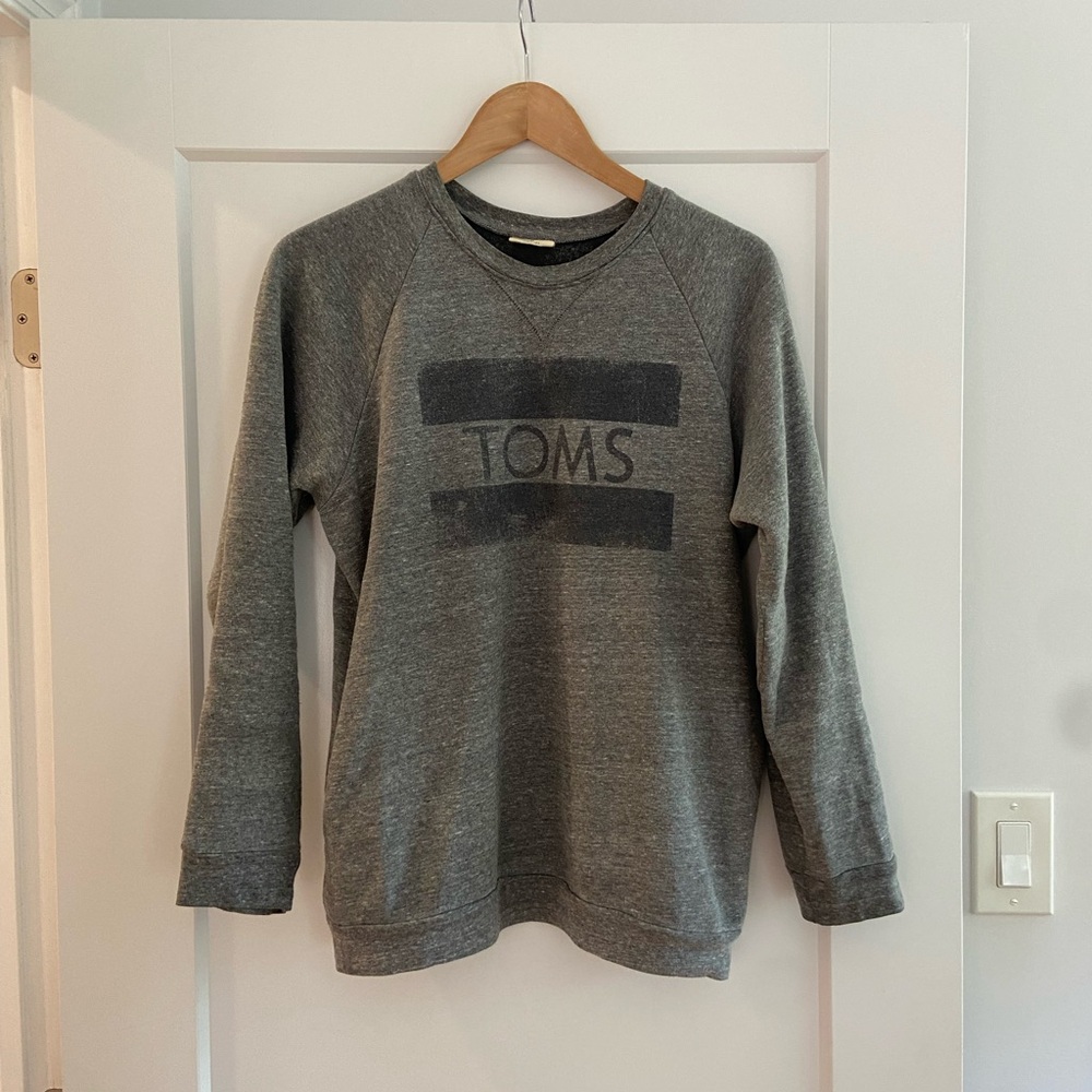 Toms Sweatshirt Gray Pockets Medium